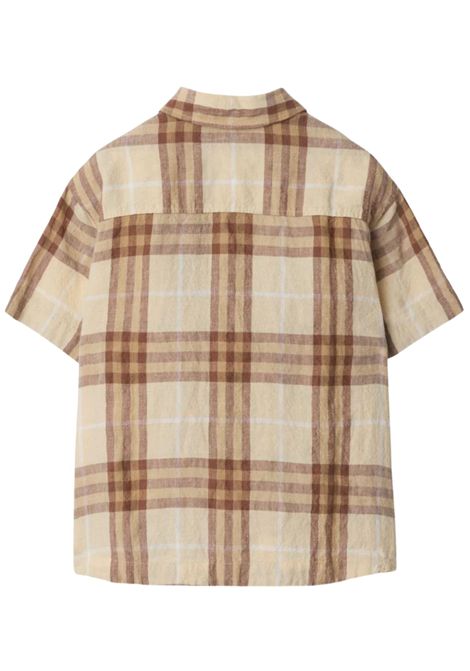 Camicia bambino check in lino Burberry | 8100045/MACHECK