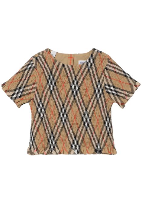 Blusa bambina check in cotone Burberry | 8100073/MACHECK