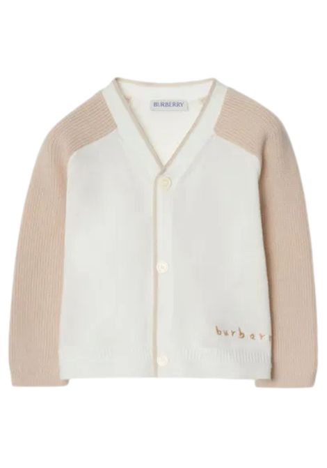White cotton baby cardigan Burberry | 8100094/MABIANCO