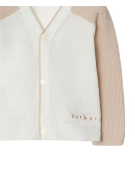 White cotton baby cardigan Burberry | 8100094/MABIANCO