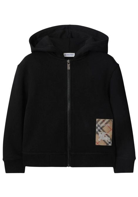 Felpa bambino nera in cotone Burberry | 8100199/MANERO