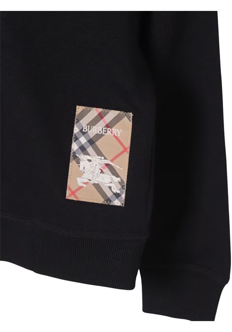 Felpa bambino nera in cotone Burberry | 8100199/MANERO