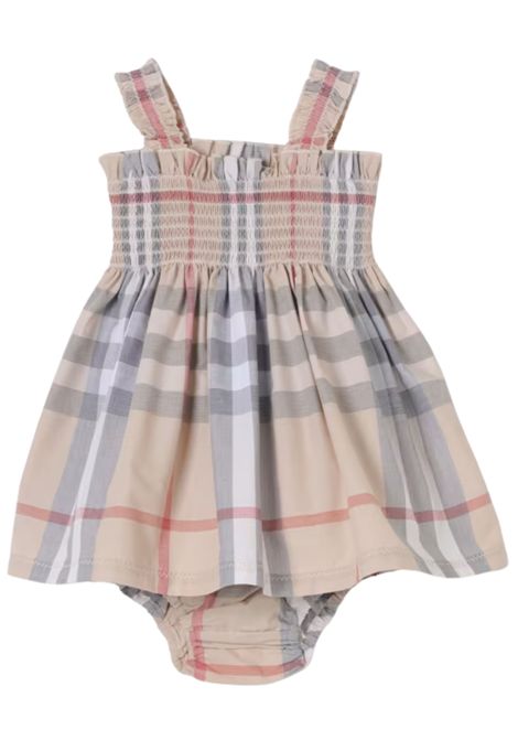 Abito neonata check in cotone Burberry | 8100222/MACHECK