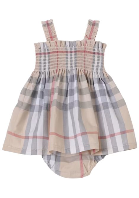 Abito neonata check in cotone Burberry | 8100222/MACHECK
