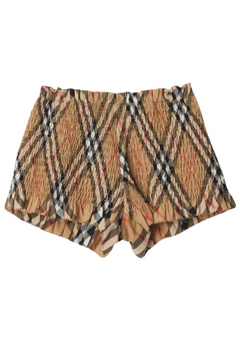 Shorts neonata check in cotone Burberry | 8100543/MACHECK