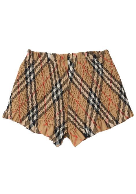 Shorts neonata check in cotone Burberry | 8100543/MACHECK