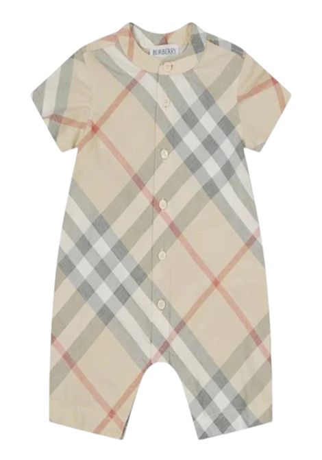 Tutina neonato check in cotone Burberry | 8100701/MACHECK