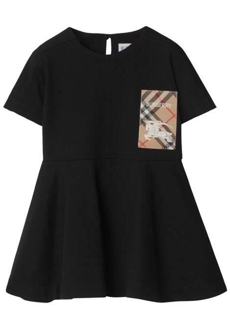Abito bambina nero in cotone Burberry | 8104213/MANERO