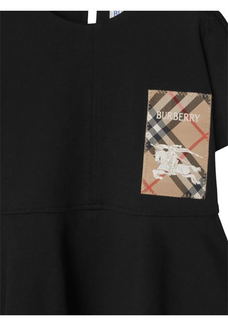 Abito bambina nero in cotone Burberry | 8104213/MANERO