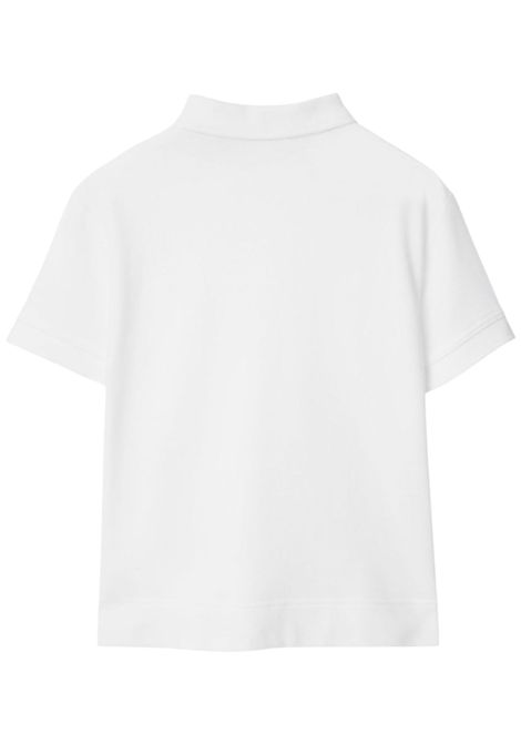 Polo bambino bianca in cotone Burberry | 8105079/MABIANCO