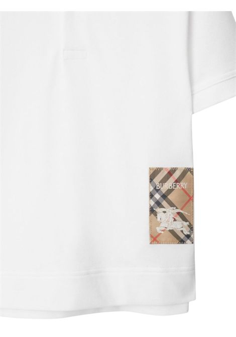 Polo bambino bianca in cotone Burberry | 8105079/MABIANCO