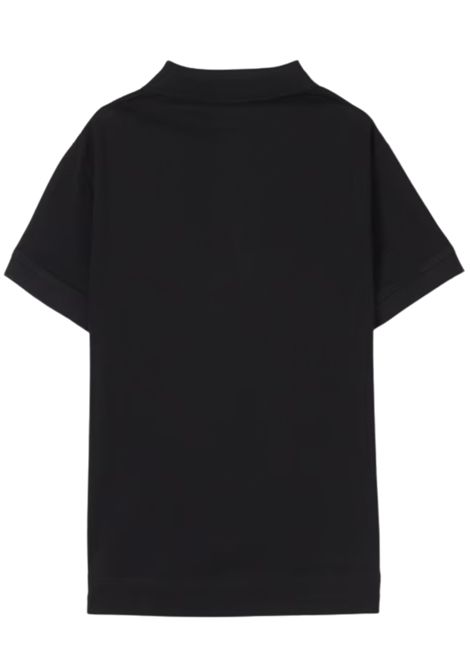 Polo bambino nera in cotone Burberry | 8105079/MANERO