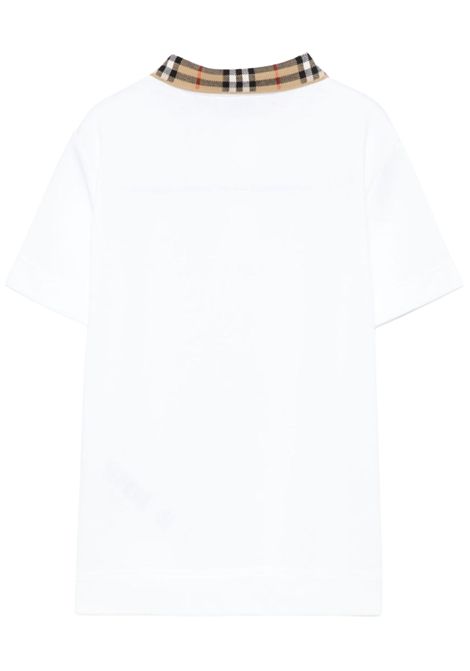 Polo bambino bianca in cotone Burberry | 8105571/MABIANCO