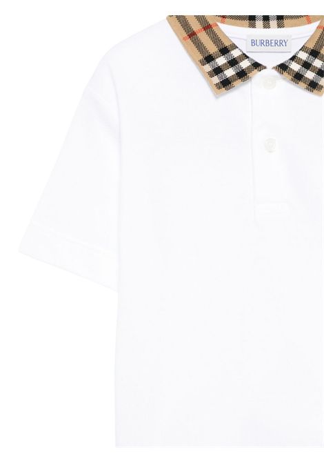 Polo bambino bianca in cotone Burberry | 8105571/MABIANCO