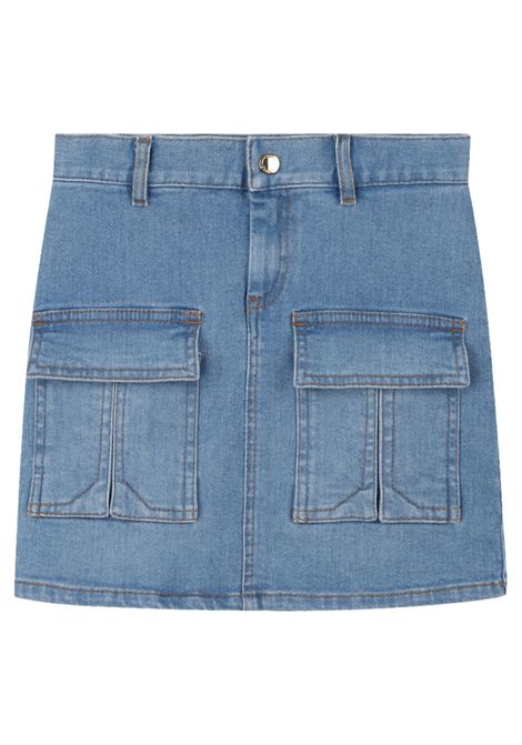 Girls' denim cotton skirt Chloé | C20456/CEDENIM