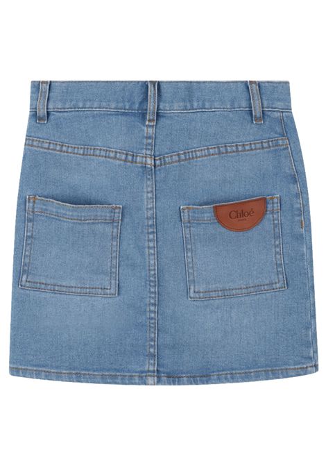 Girls' denim cotton skirt Chloé | C20456/CEDENIM
