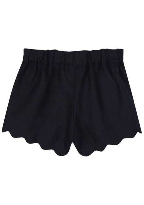 Girls' blue linen shorts Chloé | C20537/MABLU