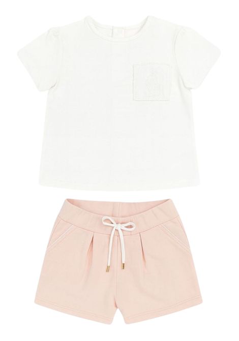 Pink cotton baby girl set Chloé | C20538/CEBIANCO/ROSA