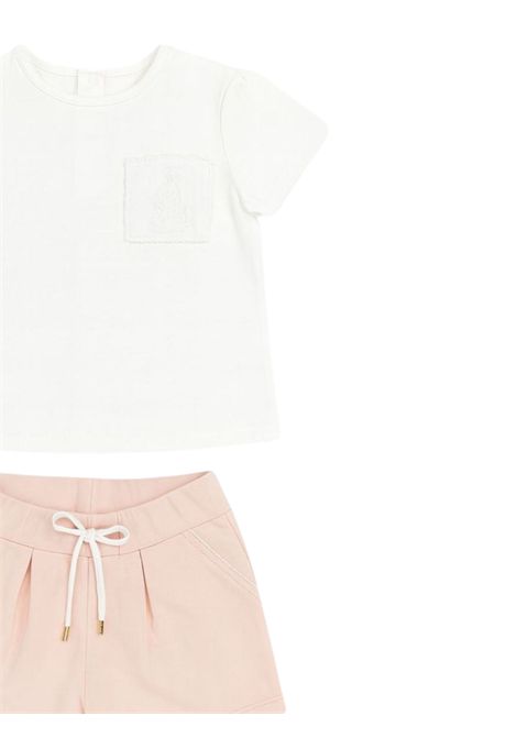 Pink cotton baby girl set Chloé | C20538/CEBIANCO/ROSA
