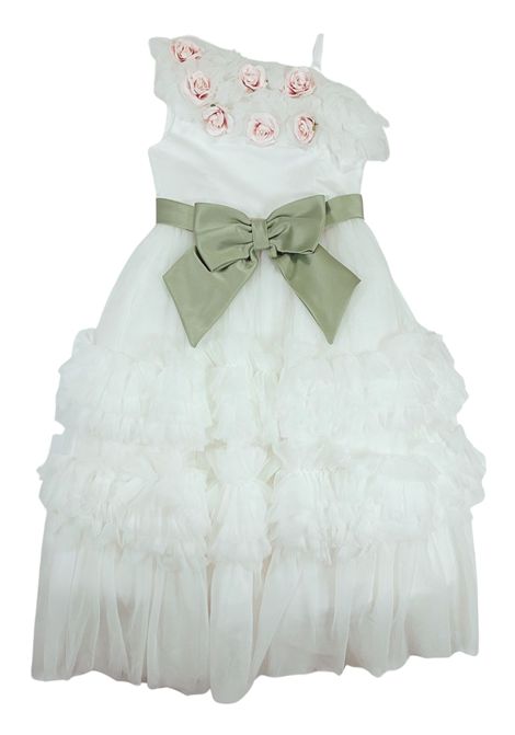 Abito cerimonia bambina bianco COLORICHIARI | FL107996/MABIANCO
