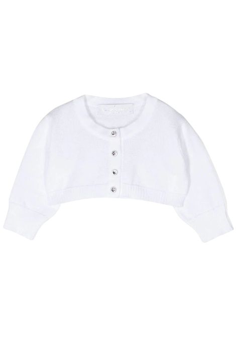 Cardigan neonata bianco in cotone COLORICHIARI | FN878148/MABIANCO