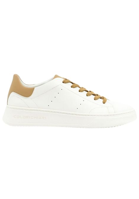 Sneakers bambino bianche in pelle COLORICHIARI | MJ958165/MABIANCO/BEIGE