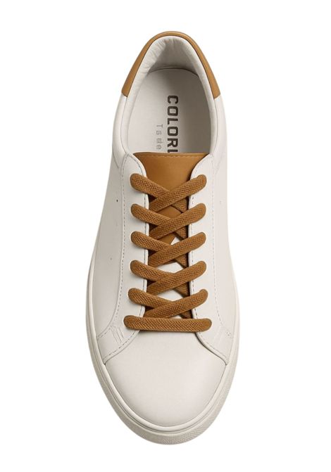 Sneakers bambino bianche in pelle COLORICHIARI | MJ958165/MABIANCO/BEIGE