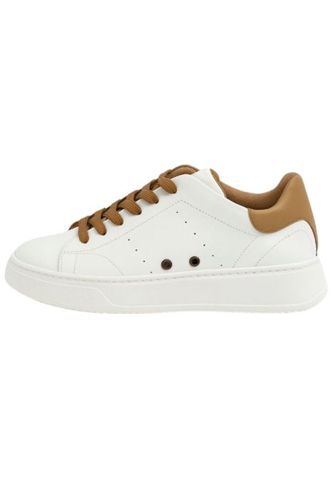 Sneakers bambino bianche in pelle COLORICHIARI | MJ958165/MABIANCO/BEIGE