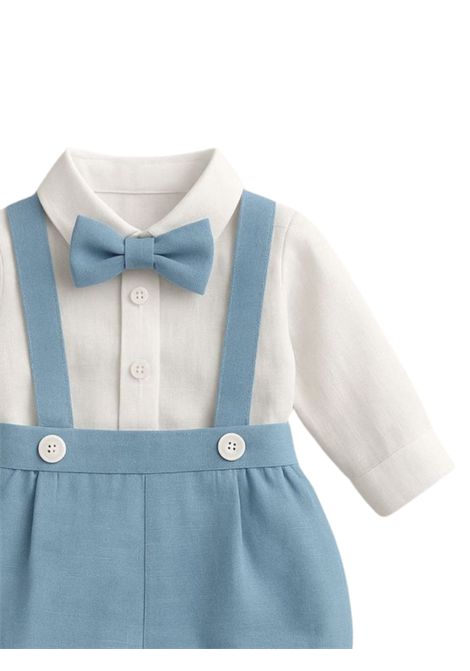 Completo neonato azzurro in lino COLORICHIARI | MN308167/MAAZZURRO