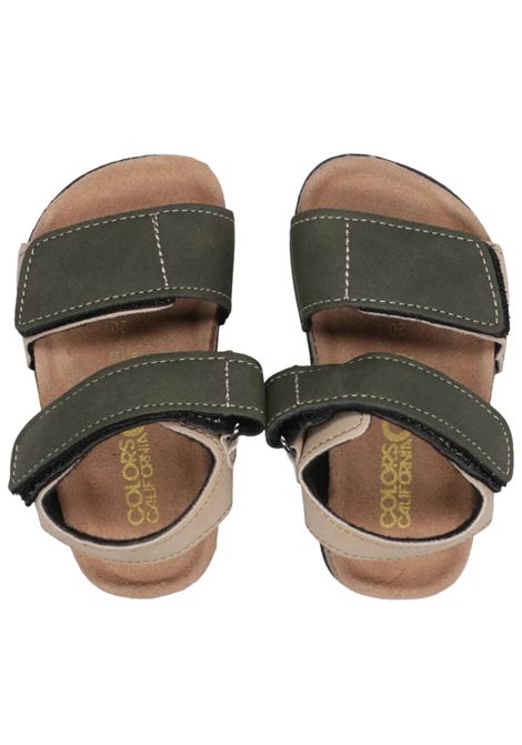Sandali bambino bicolore in pelle COLORS OF CALIFORNIA | HC2402/PIAVERDE