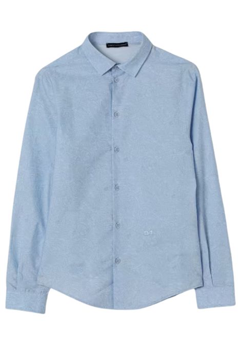 Camicia bambino azzurra in cotone DANIELE ALESSANDRINI | 1235C00190/MAAZZURRO