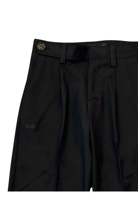 Black viscose trousers for children DANIELE ALESSANDRINI | 1235P00292/SUNERO
