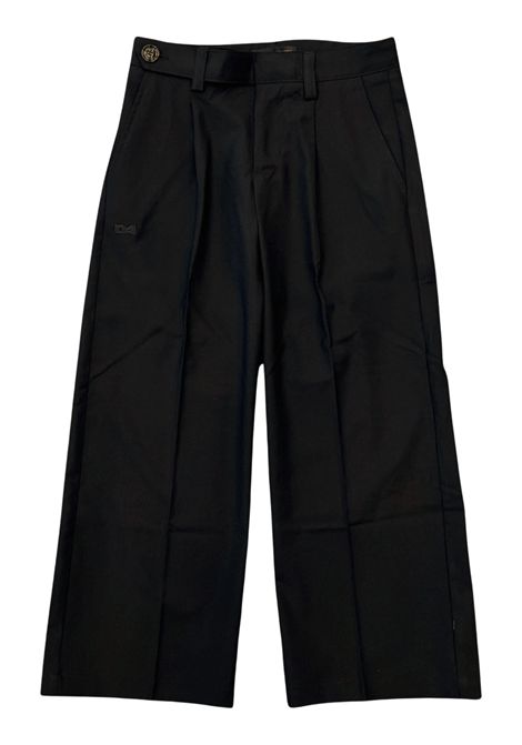 Black viscose trousers for children DANIELE ALESSANDRINI | 1235P00292/SUNERO