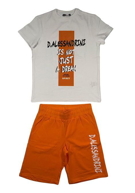 White/orange cotton children's set DANIELE ALESSANDRINI | 1236K00355/SUBIANCO/ARANCIO