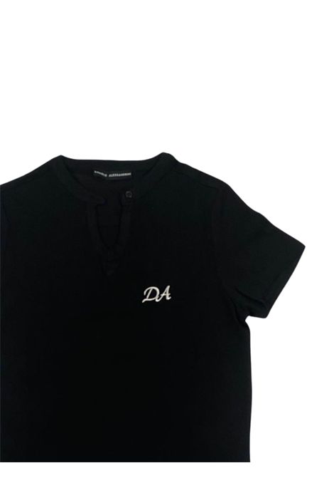 T-shirt bambino nera in cotone DANIELE ALESSANDRINI | 1236M00270/SUNERO