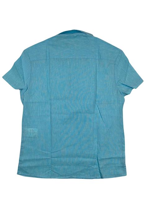 Light blue linen and viscose shirt for children DANIELE ALESSANDRINI | 1236MP00046/SUAZZURRO