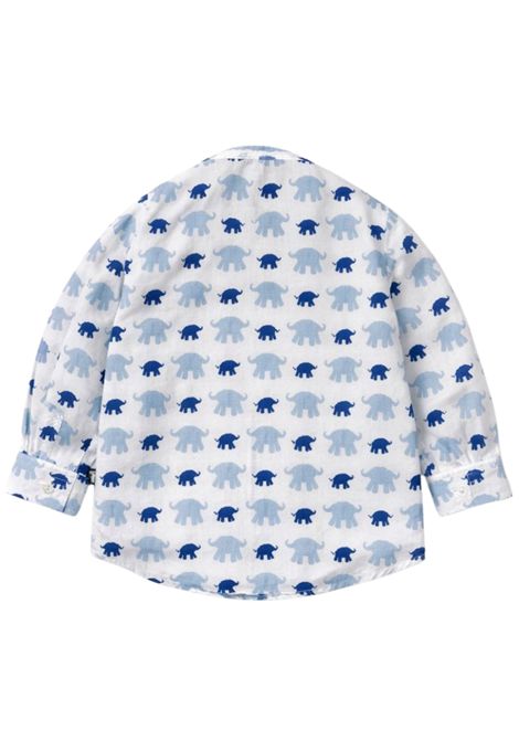 White/blue cotton baby shirt DANIELE ALESSANDRINI | 1295C00177/MABIANCO/BLU