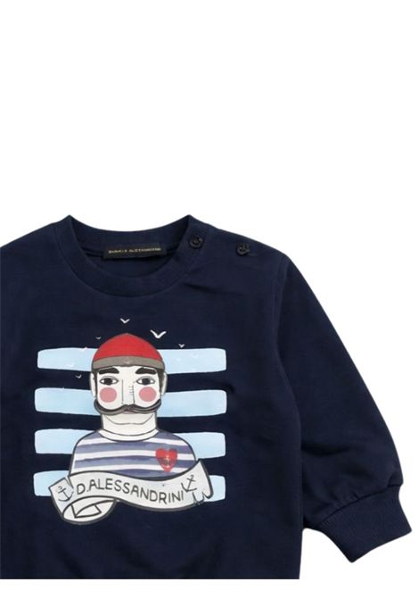 Blue cotton baby sweatshirt DANIELE ALESSANDRINI | 1295F00249/MABLU