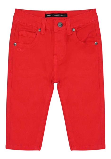 Pantalone neonato rosso in cotone DANIELE ALESSANDRINI | 1295P00205/MAROSSO