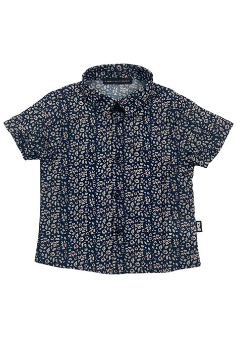 Camicia neonato blu in cotone DANIELE ALESSANDRINI | 1296C00166/MABLU