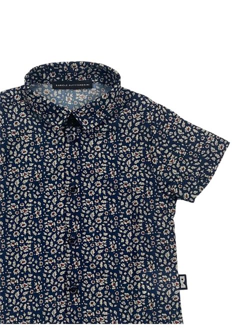 Camicia neonato blu in cotone DANIELE ALESSANDRINI | 1296C00166/MABLU
