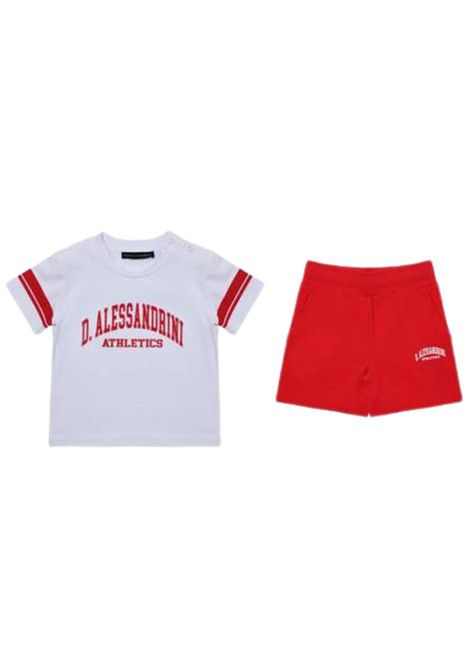 White/red cotton baby set DANIELE ALESSANDRINI | 1296K00280/SUBIANCO/ROSSO