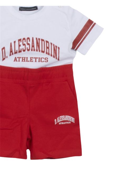White/red cotton baby set DANIELE ALESSANDRINI | 1296K00280/SUBIANCO/ROSSO