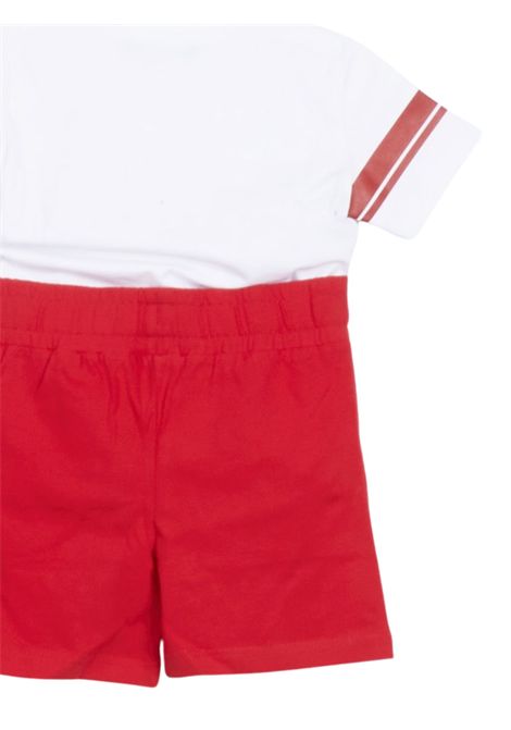 White/red cotton baby set DANIELE ALESSANDRINI | 1296K00280/SUBIANCO/ROSSO