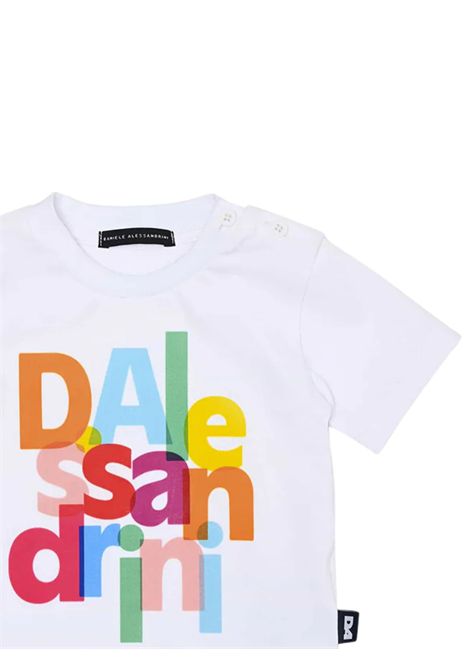T-shirt neonato bianca in cotone DANIELE ALESSANDRINI | 1296M00226/MABIANCO