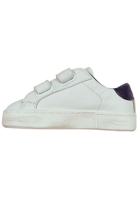 Scarpe bambino bianco/blu in pelle D.A.T.E | J421-HL/PIABIANCO/BLU