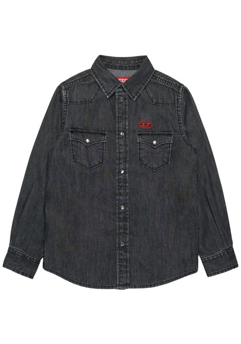 Black cotton shirt for children DIESEL | J00760KXBNL/DELNERO