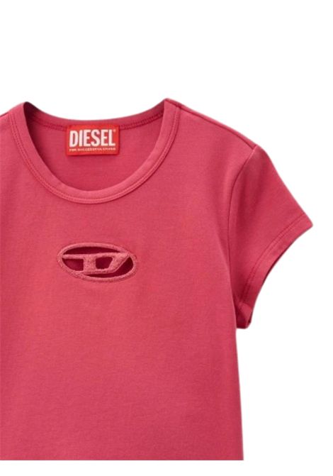 T-shirt bambina fucsia in cotone DIESEL | J018300AFAA/DELFUCSIA