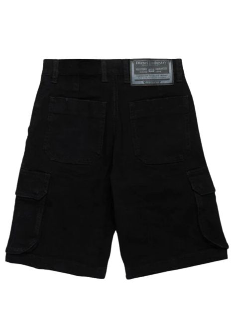 Bermuda bambino nero in cotone DIESEL | J02156KXBPI/DELNERO