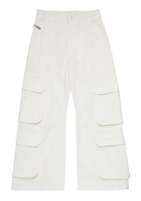 White cotton trousers for girls DIESEL | J02220KXBJ1/DELBIANCO